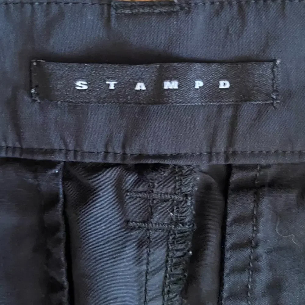 Stampd $286 Black Cotton / Nylon Cargo Pant Mens sz 34 EUC